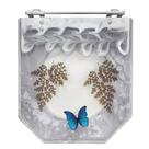 Tampa De Vaso Acrílico Atrium Branco Decorado Borboleta Azul para vaso Incepa Tampa De Vaso Acrílico Atrium Branco Decorado Borboleta Azul para vaso Incepa