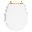 Tampa de Vaso Avalon Branco para bacia Ideal Standard Com Ferragem Dourada