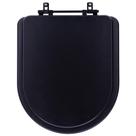 Tampa De Vaso Carrara Preto Fosco Com Ferragem Preta