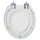 Tampa De Vaso Com Amortecedor Acrilico Oval Transparente