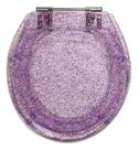 Tampa De Vaso Decorada Resina Transparente Roxo G Targa Deca