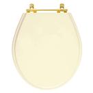 Tampa de Vaso Laqueado Carina Bone para bacia Ideal Standard com Ferragem Dourada