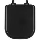 Tampa de Vaso Laqueado Com Amortecedor Quadra Preto Fosco para Bacia Deca com Ferragem Preta Tampa de Vaso Laqueado Com Amortecedor Quadra Preto Fosco para Bacia Deca com Ferragem Preta