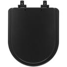 Tampa de Vaso Laqueado Com Fechamento Lento Nuova Preto Fosco para Louça Deca com Ferragem Preta Tampa de Vaso Laqueado Com Fechamento Lento Nuova Preto Fosco para Louça Deca com Ferragem Preta