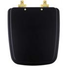 Tampa de Vaso MDF Com Amortecedor Boss Matte Black para Bacia Incepa com Ferragem Dourada