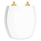Tampa de Vaso MDF Com Amortecedor Thema Branco para bacia Incepa com Ferragem Dourada
