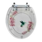 Tampa De Vaso Oval Decorada Beija Flor E Flores Cristal