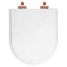 Tampa de Vaso Poliéster Com Fechamento Lento Carrara Branco para Louça Deca com Ferragem Rose Gold Tampa de Vaso Poliéster Com Fechamento Lento Carrara Branco para Louça Deca com Ferragem Rose Gold
