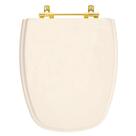 Tampa de Vaso Poliéster Monte Carlo Amendoa para bacia Deca com Ferragem Dourada