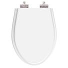 Tampa de Vaso Poliester Soft Close Oval Alongado Branco para bacia Acqualive