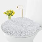 Tampa de vaso sanitário LuxuRux Plush Chenille Microfiber White
