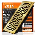 Tampa de ventilação de piso Floor Register 2x14in Home Intuition