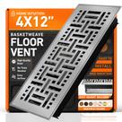 Tampa de ventilação de piso Floor Register 4x12 com armadilha de malha cinza claro Tampa de ventilação de piso Floor Register 4x12 com armadilha de malha cinza claro