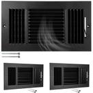 Tampa de ventilação de registro de teto Wesiti 10x6", aço tridirecional, preta x2