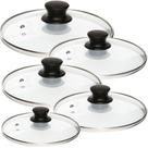 Tampa De Vidro Para Panelas 5 Peças Nº16 / 18 / 20 / 22 / 24 - DK Shopp Tampa De Vidro Para Panelas 5 Peças Nº16 / 18 / 20 / 22 / 24 - DK Shopp