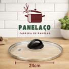 Tampa de Vidro Temperado 24 cm com Puxador para Panelas e Frigideiras