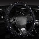 Tampa de volante Car Auto Black Velvet com diamantes de 15 polegadas