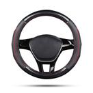 Tampa de volante de carro Ergocar Sport Carbon Fiber preto-vermelho