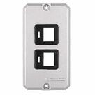 Tampa para condulete 1/2" e 3/4" com 2 postos com suporte para RJ
