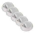 Tampa Plástica Branca Copo De Papel 210ml 50 Uni Kit 5