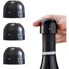 Tampa Rolha com Trava Silicone para Vinho Champanhe Preto Shopmix