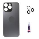 Tampa Traseira De Vidro Para iPhone 15 Pro Preto + Cola 3ml + Lente Tampa Traseira De Vidro Para iPhone 15 Pro Preto + Cola 3ml + Lente