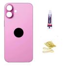 Tampa Traseira De Vidro Para iPhone 16 Rosa + Cola 3ml