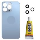 Tampa Traseira Para ip 13 Pro Mx Azul Lente Cola 3m