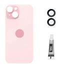 Tampa Traseira Para iPhone 15 Rosa + Lente + Cola 3Ml Tampa Traseira Para iPhone 15 Rosa + Lente + Cola 3Ml