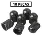 Tampa Válvula Bico Pneu Preto Carro Moto Plástico 10 Peças