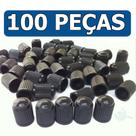 Tampa Válvula Bico Pneu Preto Carro Moto Plástico 100 Pçs