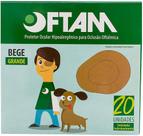 Tampão De Olho Protetor Ocular Grande Bege C/20 - Oftam
