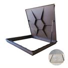 Tampão Tampa Casa Máquinas Piscina 80x80 Com Amortecedor Canaleta Invisível Marrom