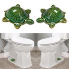 Tampas de banheiro ZUNON Decorative Ceramic Frog, conjunto de 2