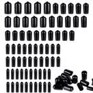 Tampas de borracha WWYICHEN 70 peças de vinil preto flexível Tampas de borracha WWYICHEN 70 peças de vinil preto flexível