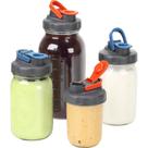 Tampas de frasco de vidro Soligt Wide Mouth Pour Spout Flip Cap, pacote com 4