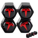 Tampas de Haste de Válvula em Alumínio Vermelho para Tesla Model 3, S, X e Y Tampas de Haste de Válvula em Alumínio Vermelho para Tesla Model 3, S, X e Y