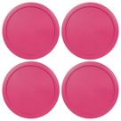 Tampas de reposição para tigelas de vidro Pyrex de 6 e 7 xícaras para armazenamento de alimentos, tampas redondas de plástico de 7,5 polegadas para Pyrex 7402 peças, herméticas e à prova de vazamentos (pacote com 4, fúcsia)