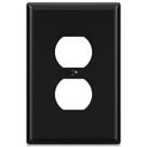 Tampas de saída: placa de parede ELEGRP 1-Gang Duplex, preta brilhante