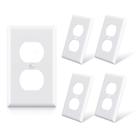 Tampas de saída, receptáculo duplex ELEGRP, placas de parede de 1 gangue, pacote com 5