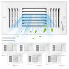 Tampas de ventilação DGB de 10 x 6 polegadas de metal sólido de 3 vias, 4 peças brancas Tampas de ventilação DGB de 10 x 6 polegadas de metal sólido de 3 vias, 4 peças brancas