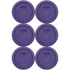 Tampas plásticas de reposição para armazenamento de alimentos Pyrex 7202-PC, roxo ameixa, de 1 xícara 6 unidades fabricadas nos EUA