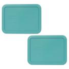 Tampas turquesas Pyrex 7210-PC para armazenamento de alimentos, pacote com 2 tampas turquesas