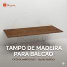 Tampo De Cozinha 120x51cm Nogueira p/ Balcão de Pia Armário Cooktop Em Madeira Resistente Compacto