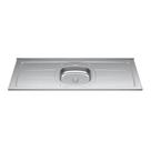 Tampo de Pia 160cm Aço Inox com Rebaixe Ghel Plus