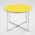 Tampo redondo de vidro temperado amarelo para mesa 1m Tampo redondo de vidro temperado amarelo para mesa 1m