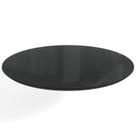 Tampo Redondo Mesa de Jantar com Vidro 105cm Preto