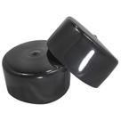 Tampões de borracha Prescott Plastics 75 mm redondos pretos, pacote com 4