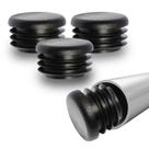 Tampões de plástico Prescott Plastics 38,1 mm redondos pretos, pacote com 4