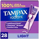 Tampões Tampax Radiant Light Absorbency, sem perfume, 28 quilates
